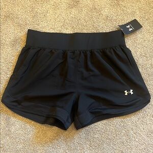 SOLD Under Armour Black Athletic Shorts with Comfort-Fit Waistband